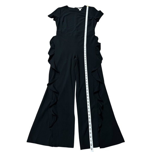 Barn III Jumpsuit Womens 10 Black Ruffle Split Leg‎ - Picture 11 of 12